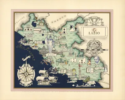 Lazio by Giovanni De Agostini, 1941 — digital art print download