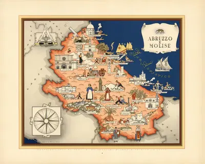 Abruzzo e Molise by Giovanni De Agostini, 1941 — digital art print download
