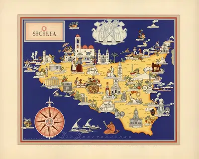 Sicilia by Giovanni De Agostini, 1941 — digital art print download