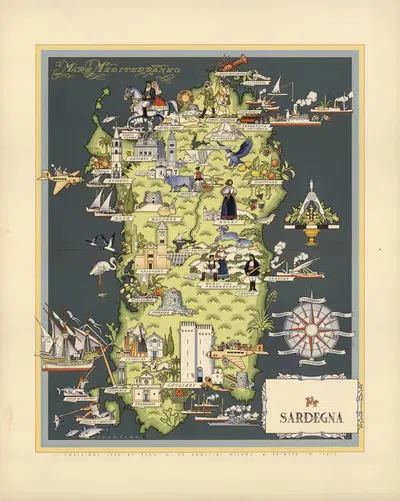 Sardegna by Giovanni De Agostini, 1941 — digital art print download