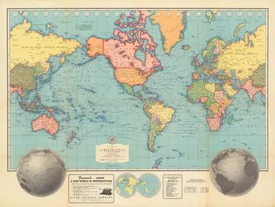 Hagstrom's Map of the World. by Hagstrom Company, 1942 — digital art print download