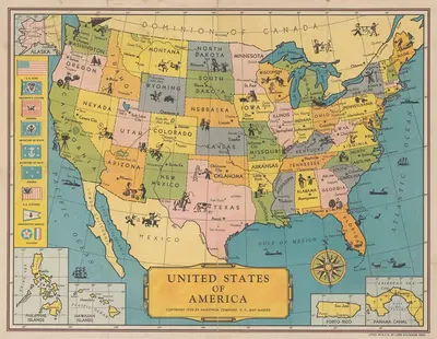United States of America by Hagstrom Company, 1934 — digital art print download