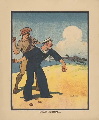 H.M.A.S Australia by Harry John Weston, 1914 — digital art print download