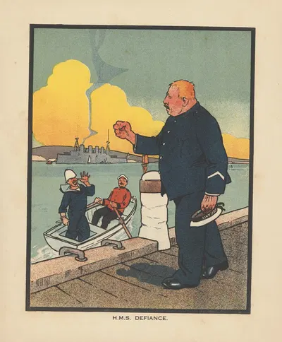H.M.S Defiance by Harry John Weston, 1914 — digital art print download