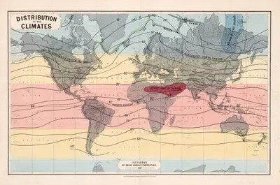 Distribution of the climates by James Reynolds, 1862 — digital art print download