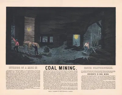 Coal Mining. Interior of a mine in South Staffordshire by James Reynolds, 1878 — digital art print download