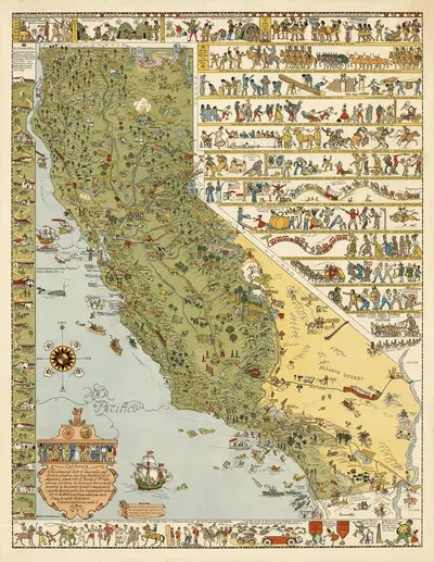 California by Jo Mora, 1927 — digital art print download