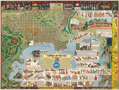Carmel-by-the-Sea; Past and present by Jo Mora, 1942 — digital art print download