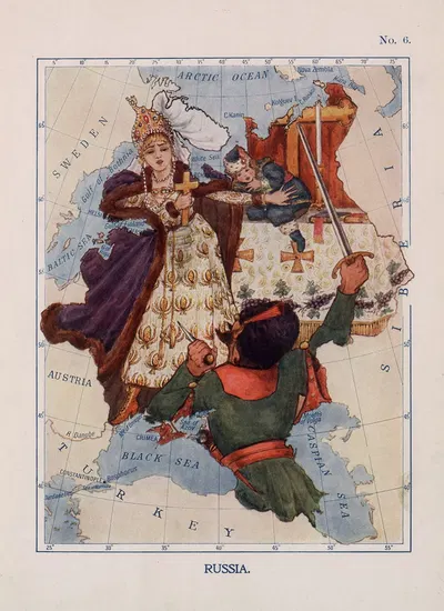 Russia. His Mother Strives to Protect the Little Tsar Peter by Lilian Lancaster, 1912 — digital art print download