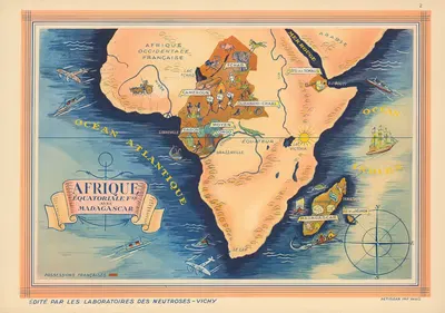 Afrique Equatoriale Fse. avec Madagascar by Neutroses-Vichy, 1939 — digital art print download