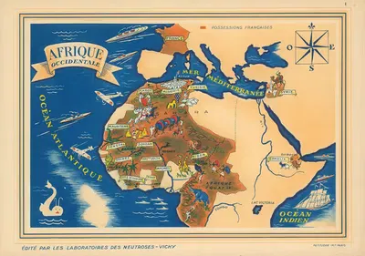Afrique Occidentale by Neutroses-Vichy, 1939 — digital art print download