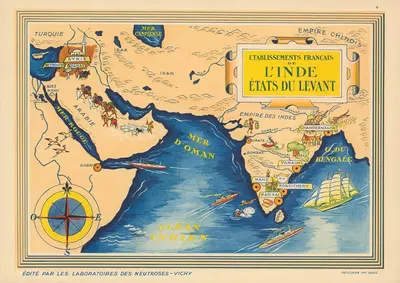 Etablissements Francais de l'Inde Etats du Levant by Neutroses-Vichy, 1939 — digital art print download