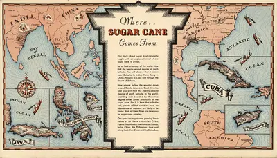 Where Sugar Cane Comes From by Philadelphia Sugar Co., 1925 — digital art print download