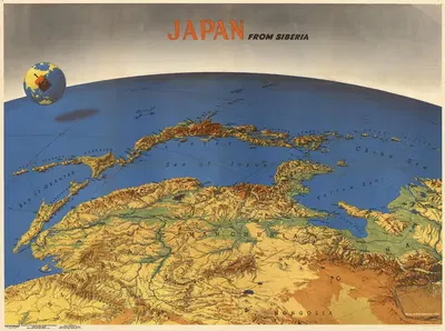 Japan from Siberia. by Richard Edes Harrison, 1943 — digital art print download