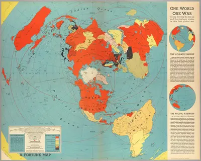 One World, One War by Richard Edes Harrison, 1942 — digital art print download