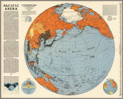 Pacific Arena. A Fortune Map by Richard Edes Harrison, 1942 — digital art print download