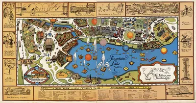 New York 1939 World's Fair Amusement Area. by Tony Sarg, 1939 — digital art print download
