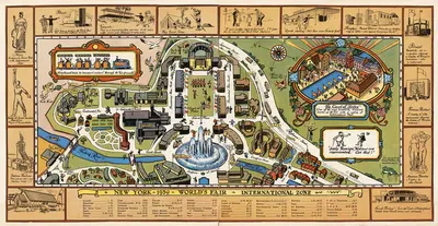 New York 1939 World's Fair International Zone. by Tony Sarg, 1939 — digital art print download