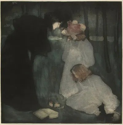 Au jardin, aprés la leçon by Альфред Мюллер, 1899 — digital art print download