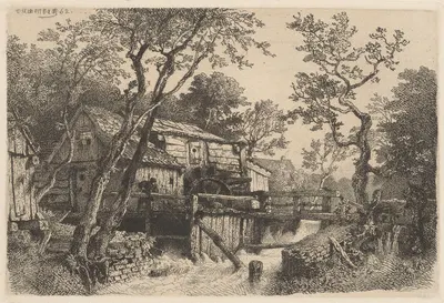Landscape with a Mill by Andreas Achenbach, 1885 — digital art print download