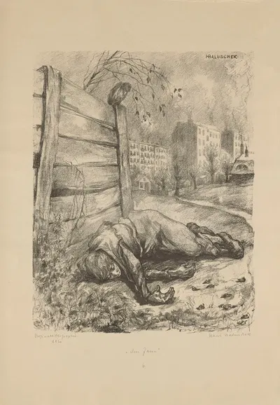 Am Zaun by Hans Baluschek, 1920 — digital art print download