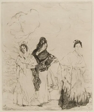 Las manolas by Ignacio Zuloaga, 1899 — digital art print download