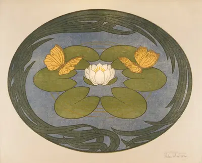 Papillons sur nénuphars by Петер Бехренс, 1899 — digital art print download
