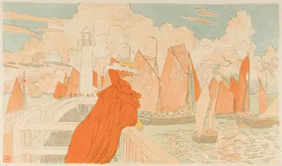 A woman on the pier by Тео ван Риссельберге, 1899 — digital art print download