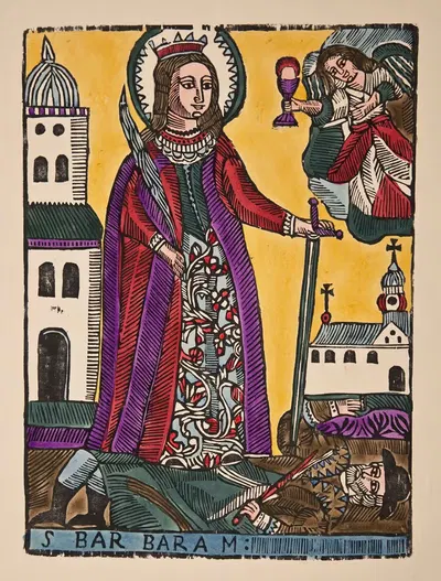 Saint Barbara by Zygmunt Łazarski, 1921 — digital art print download