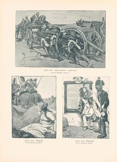 'Nach vorwärts—protzt auf!“, Reiterblut, Krähwinkel by Анджело Янк, 1906 — digital art print download