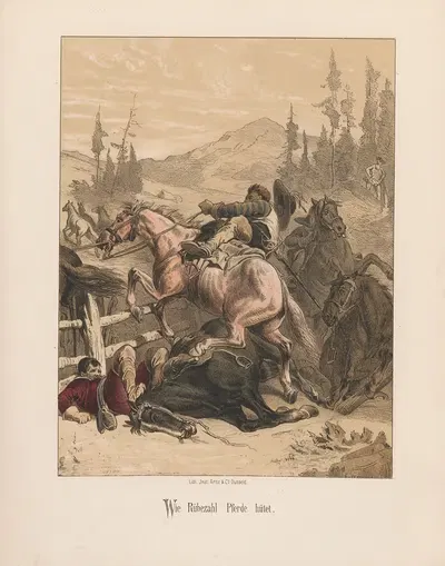 Wie Rübezahl Pferde hütet by August Beck, 1857 — digital art print download