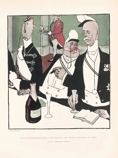 75jähr. Stiftungsfest des Korps Borussia in Bonn by Bruno Paul, 1906 — digital art print download