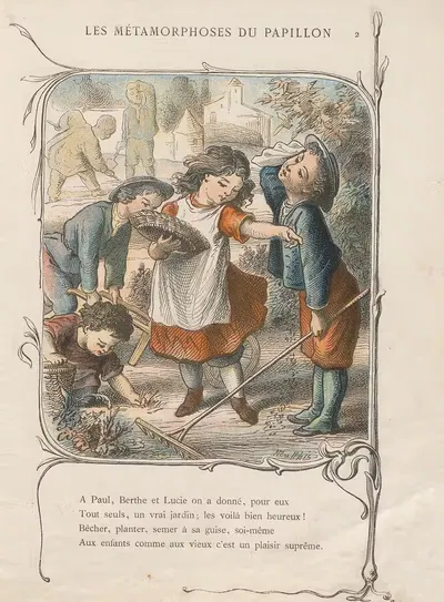 Les métamorphoses du papillon Pl.03 by Charles-Émile Matthis, 1878 — digital art print download
