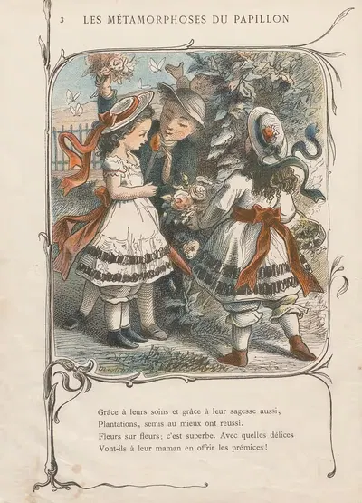 Les métamorphoses du papillon Pl.04 by Charles-Émile Matthis, 1878 — digital art print download