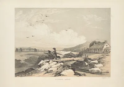 Dugarry, Arran (Chalk drawing on tinted paper) by George Barnard, 1885 — digital art print download
