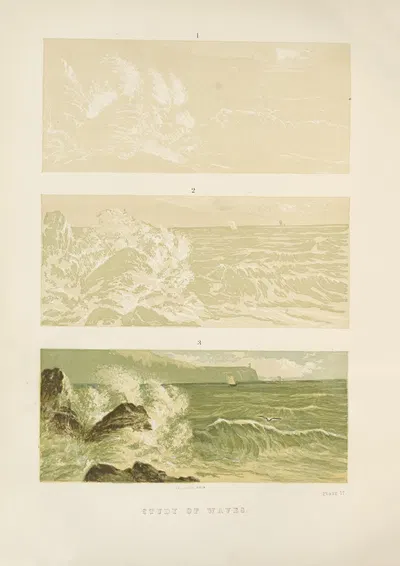 Study of Waves by George Barnard, 1885 — digital art print download