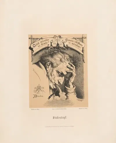 Studienkopf (J. Hübner) by Hugo Bürkner — digital art print download