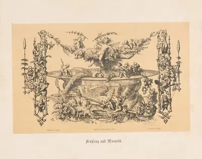 Frühling und Maiwein (A. Schrödter) by Hugo Bürkner — digital art print download