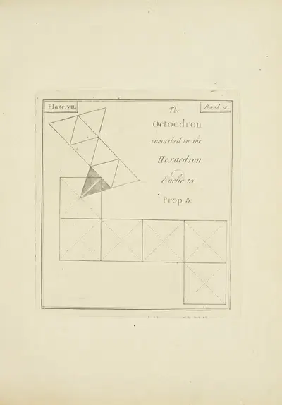 The Octoedron inscribed in the Hexaedron by John Lodge Cowley, 1765 — digital art print download