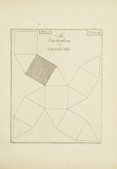 The Exoctoedron or Canted Cube by John Lodge Cowley, 1765 — digital art print download