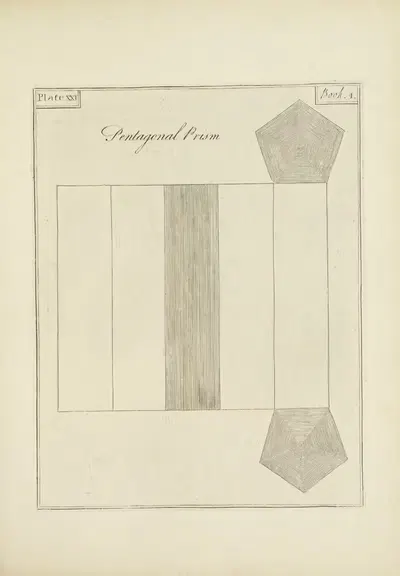 Pentagonal Prism by John Lodge Cowley, 1765 — digital art print download
