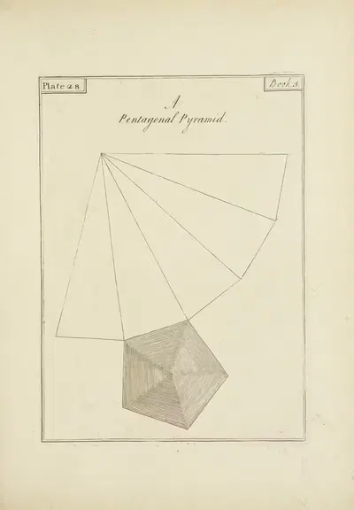 A Pentagonal Pyramid by John Lodge Cowley, 1765 — digital art print download