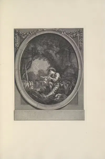 Le Départ du Courrier (J. F. Beauvarlet after F. Boucher) by Joseph Early Widener, 1923 — digital art print download