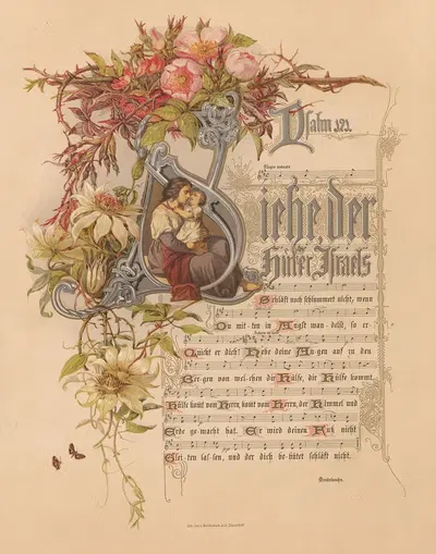 Siehe der Hüter Israels schläft by Lith. Breidenbach & Co., 1880 — digital art print download