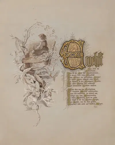 Ergehst du dich im Abendlicht by Lith. Breidenbach & Co., 1880 — digital art print download