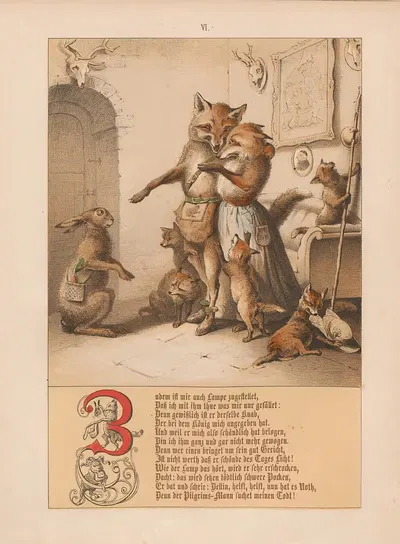 Reinke Fuchs Pl.07 by Ludwig Beckmann, 1856 — digital art print download