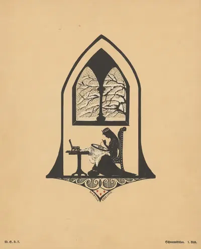 So weiß wie Schnee, so rot wie Blut, so schwarz wie Ebenholz by Martha Ebeling, 1910 — digital art print download