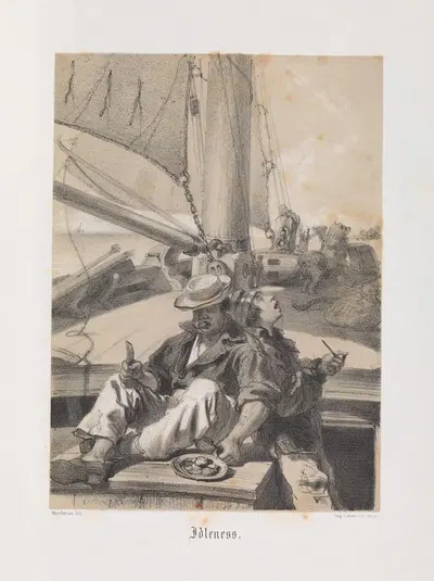 Idleness - Mouilleron Lith. by Mary Botham Howitt, 1854 — digital art print download