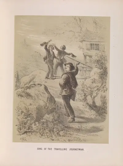 Song of the Travelling Journeyman - Th. Hosemann by Mary Botham Howitt, 1854 — digital art print download