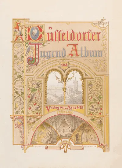 Düsseldorfer Jugend-Album - Title page by Nikolaus Hocker, 1856-1858 — digital art print download